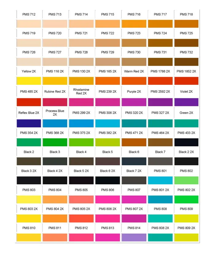 Pantone Colour Chart – Champion System NZ Limited